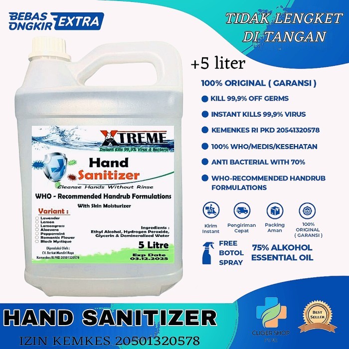 Hand Sanitizer 5 Liter Cair/ Handsanitizer Cair 5 Liter / Anti Septic