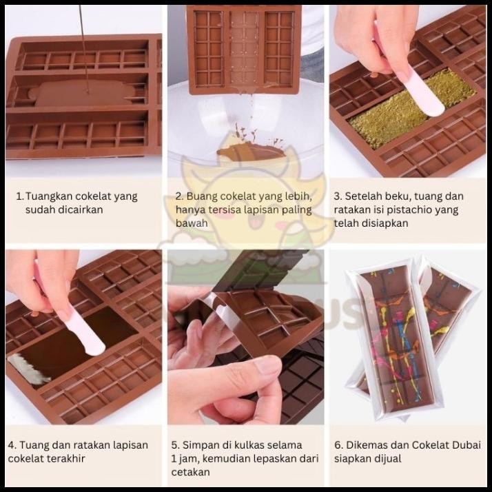 Cetakan Coklat Dubai Silikon Motif Cokelat Dubai / Cetakan Kue Coklat Permen Agar Jelly Puding Karak