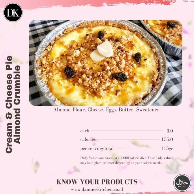 

Cream & Cheese Pie w. Almond Crumble KETO Berkualitas