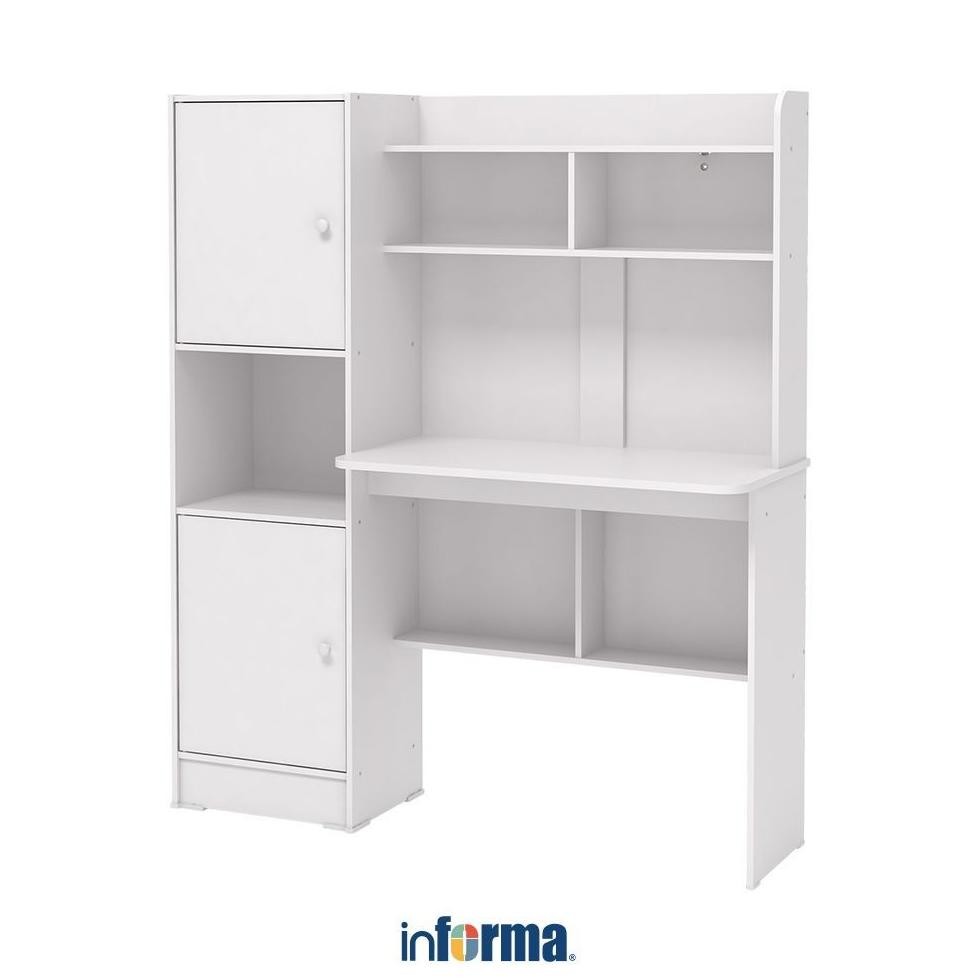 Informa Gio Meja Belajar Putih Study Table Perlengkapan Furniture Belajar Meja Studi Serbaguna