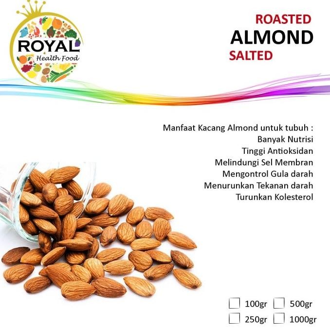 

Roasted Whole Almond 250Gram (Almond Panggang Tanpa Cangkang 250 Gram) Berkualitas