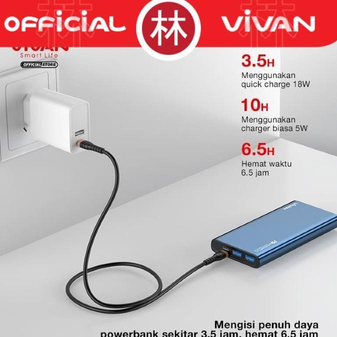 VIVAN VPB-F10S 10000MAH TWO WAY 18W QUICK CHARGE POWERBANK