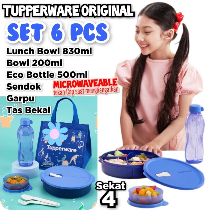 TUPPERWARE SET CRYSTALWAVE BEKAL LENGKAP KOTAK MAKAN TAS ORI PROMO
