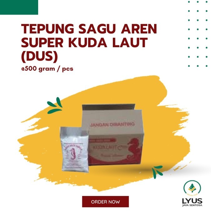 

TEPUNG SAGU AREN SUPER KUDA LAUT 20 X 500 GR / DUS