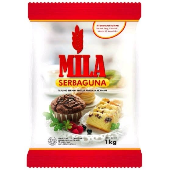 

TEPUNG TERIGU MILA SERBAGUNA @1KG 1DUS (10PCS) KHUSUS OJOL
