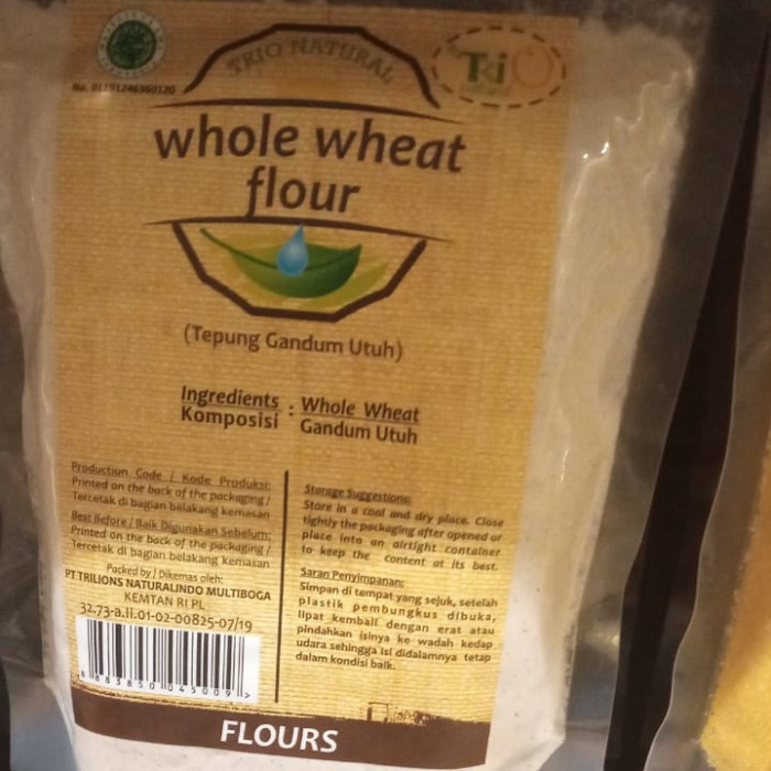 

TRIO NATURAL WHOLE WHEAT FLOUR 500 GR TEPUNG GANDUM UTUH