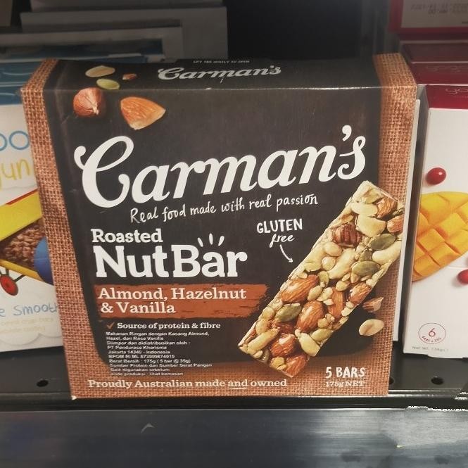

carman's roasted nut bar almond hazelnut vanilla 175gr isi 5bars Berkualitas