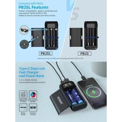 XTAR PB2SL TYPE-C USB POWER BANK CHARGER, UPGRADED VERSION FROM PB2S