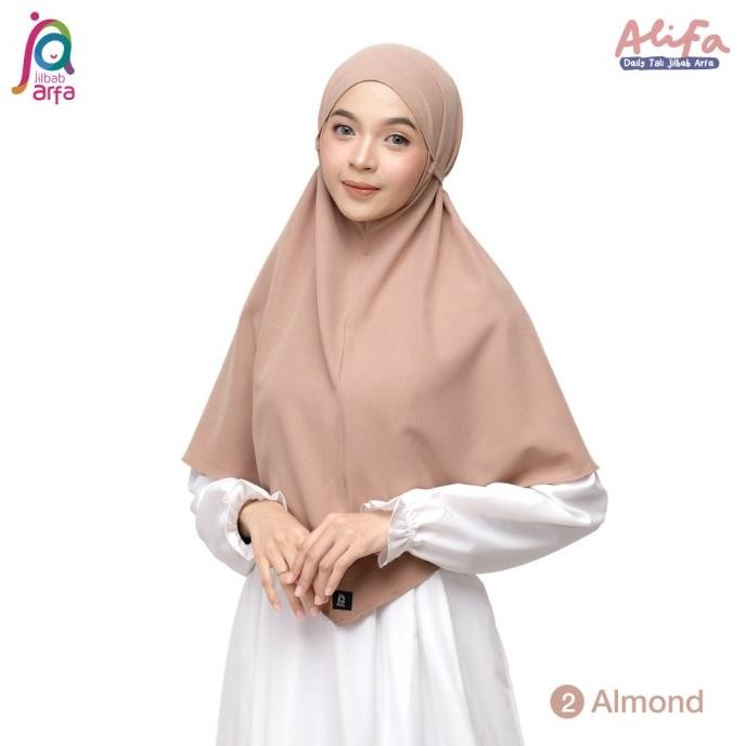 

Jilbab Afra Arfa Alifa Hijab Instan Kerudung Tali Stretch Almond Berkualitas