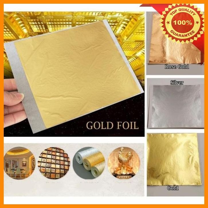 

[GSM] 10 LEMBAR Kertas Foil Emas Gold Leaf Foil Sheet Kertas Prada Sepuhan S