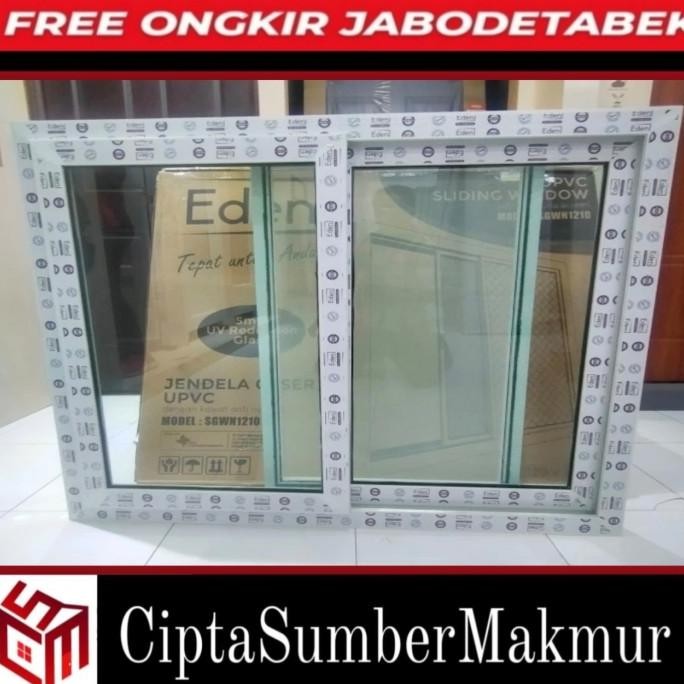 Best Jendela Sliding Upvc Eden 120X100Cm (Full Set+Kasa Nyamuk)