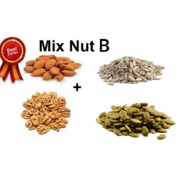 

Roasted Mix Nut B 500Gr Walnut,Almond,Sunflower, Pumpkin Berkualitas