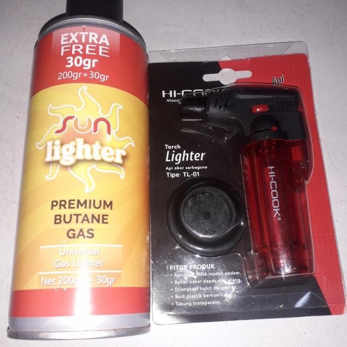 Baru korek gas torch lighter Hicook + gas korek