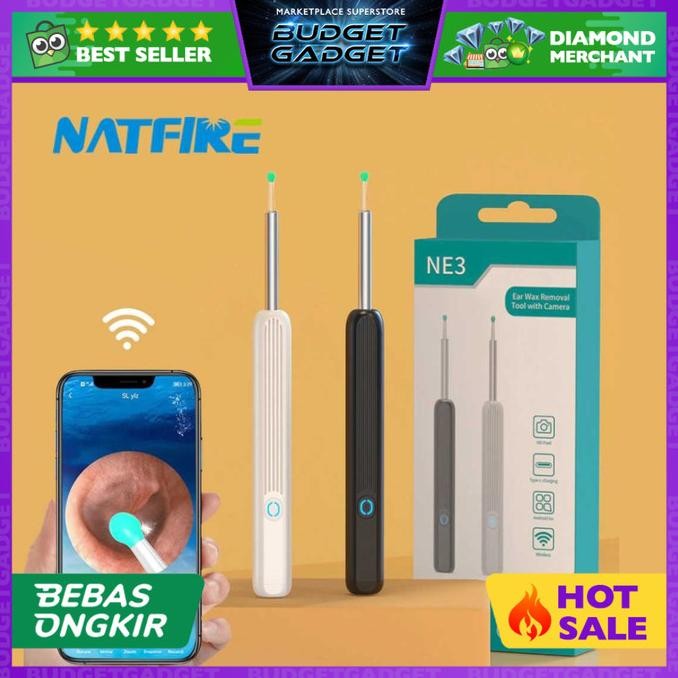 Baru Natfire Kamera Telinga Endoskopi Endoscope Wireless Korek Kuping Ne3