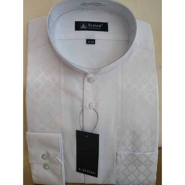 Baju Koko Putih Lengan Panjang Reguler ( Original 100 % Alisan )
