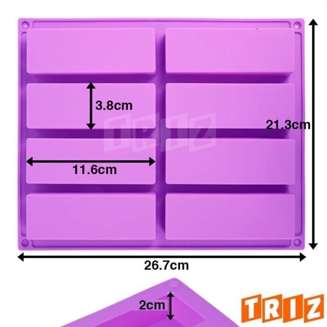 CETAKAN SILIKON KUE COKLAT GRANOLA PROTEIN ENERGY BAR PERSEGI PANJANG BESAR , SILICONE MOLD BOX RECT