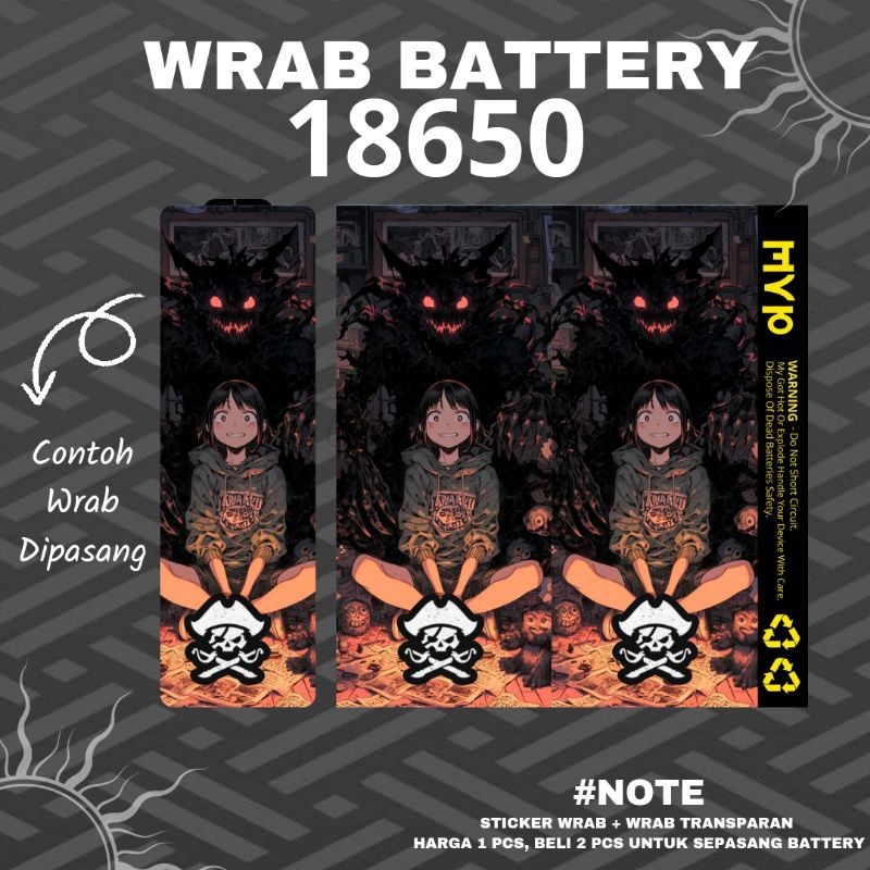 

Terlaris Stiker Wrap Baterai 18650 Odb Waifu V3 Untuk Melindungi Batre Garskin Custom Case Laminasi Tebal COD