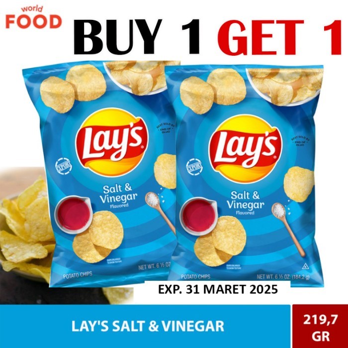 

LAY'S SALT & VINEGAR POTATO CHIPS *PROMO BUY1 GET1 FREE*