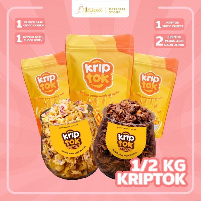 

[ V/P ] 1/2 kg kriptok ( 2 PADJ + 1 Spicy cheese + 1 White choco berry + 1 Dark choco cashew )