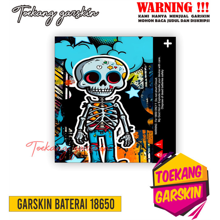 

Terlaris Stiker Wrap Baterai 18650 Murah 01 Garskin Custom Case Laminasi Tebal COD