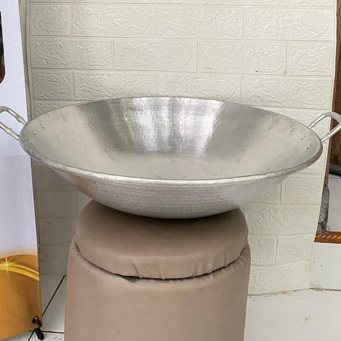 Wajan Jumbo Aluminium Murni 70Cm untuk Memasak Makanan dalam Jumlah Besar