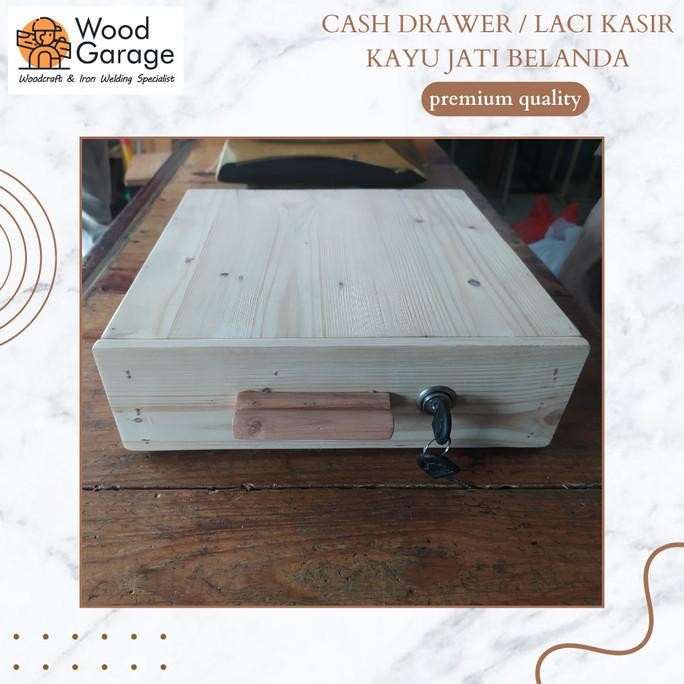 Terlaris Cash Drawer / Laci Kasir Kayu Jati Belanda Minimalis Ready Stok