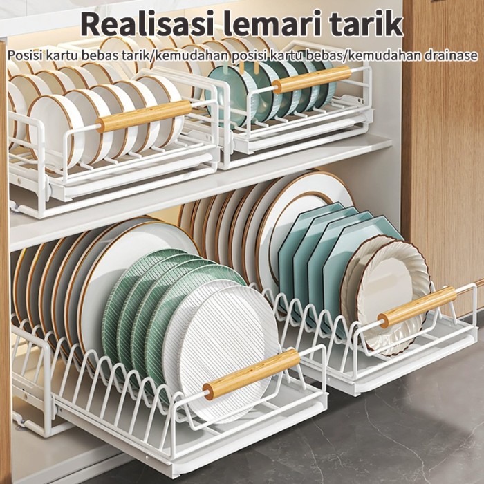 RAK PIRING TARIK RAK LACI PIRING RAK DAPUR SERBAGUNA LEMARI PIRING