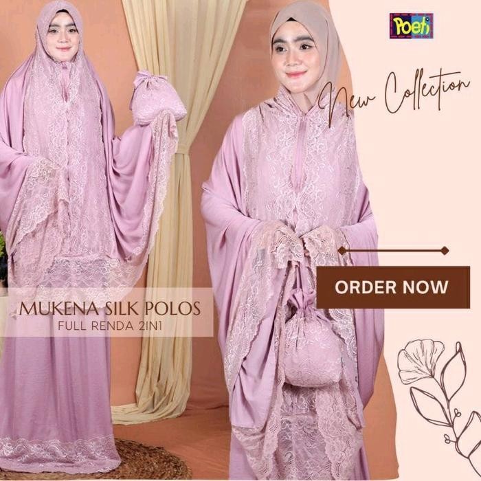 MUKENA 2IN1 FULL RENDA ZARRA SILK BY POETI