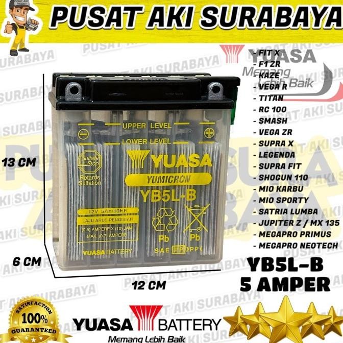 YUASA YB5LB 5AH ACCU BASAH MOTOR ASTREA PRIMA GRAND SMASH TITAN SUPRA