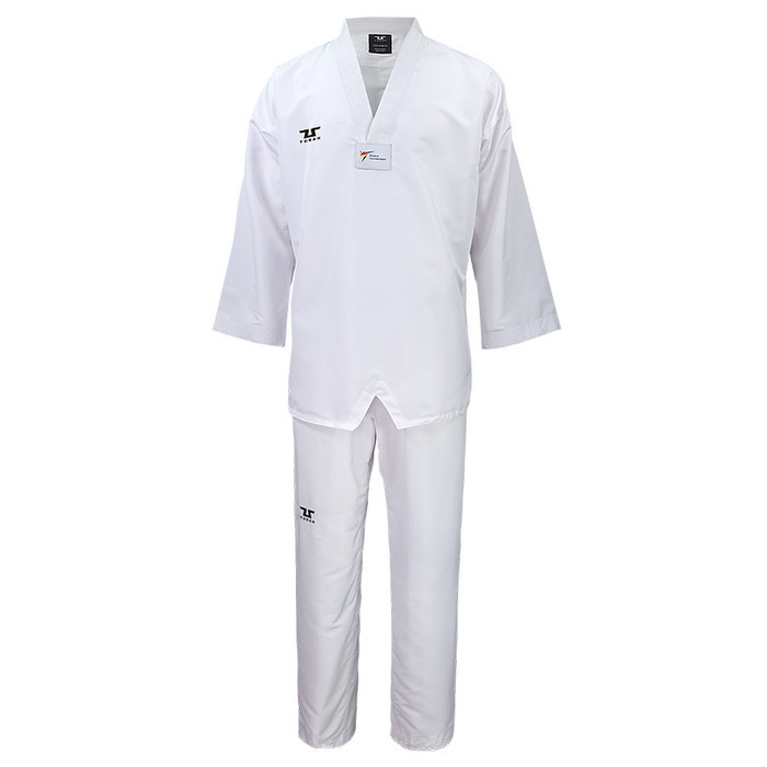New.. Tusah Ez Fit Lite Uniform Dobok Taekwondo White V Neck Wt Approved