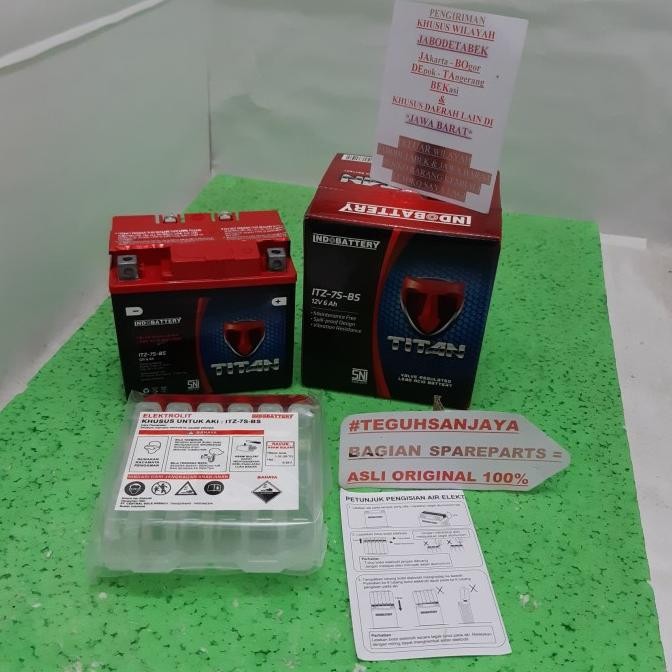 Aki Accu Kering ITZ-7S-BS/GTZ-7S GTZ7S Vario 125 150 INDOBATTERY TITAN