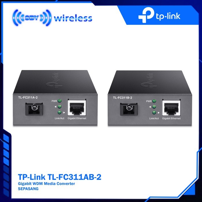 NEW TP-Link TL-FC311AB-2 Media Converter FO to LAN Gigabit AB - Sepasang