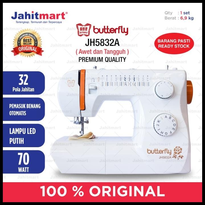 

Terlaris Mesin Jahit Butterfly Jh-5832-A Multifungsi (Portable) Good Quality