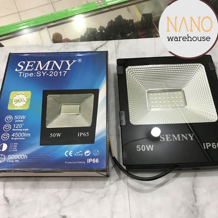 TERMURAH - Lampu Sorot LED 50 Watt 50w Flood Light Led SEMNY 220V Outdoor