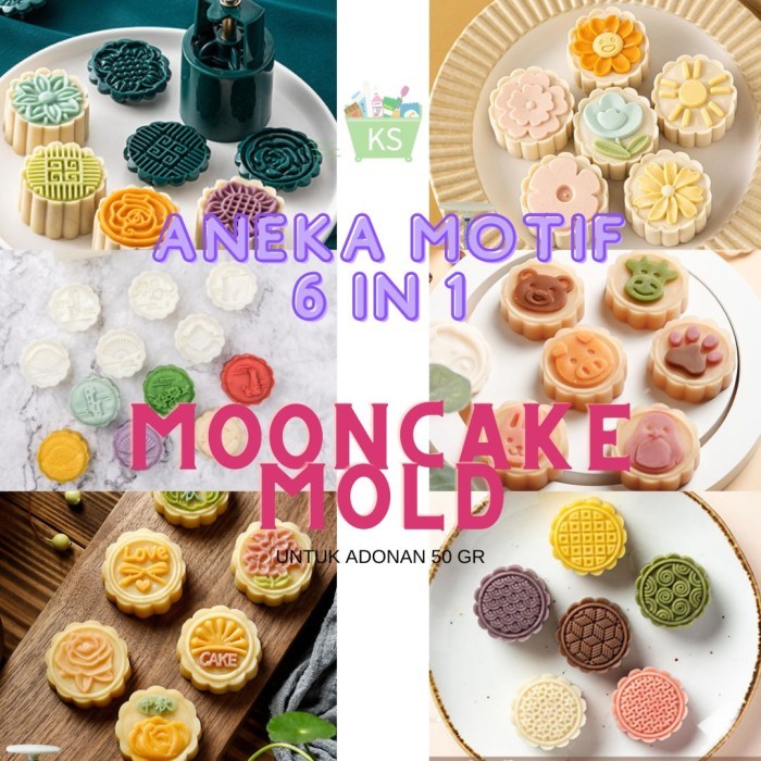 

BEST SELLER ANEKA MOTIF MOON CAKE MOLD 1 SET ISI 6 CETAKAN MOONCAKE MOLD SNOW SKIN