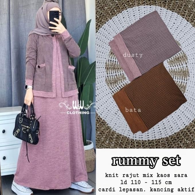 Setelan Wanita Terbaru Modern Cantik Dress Set Outer Knit Zara Premium Ori Coksu Terbaru
