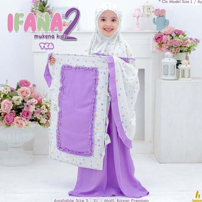 Mukena Anak Katun Rayon Premium Mukenah Kids Balita Ifana Tas Sajadah GTM