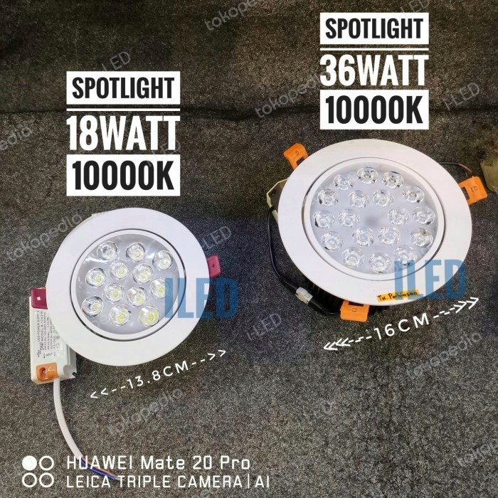 Downlight Spotlight LED Sorot 1102 18w 36w Cool White 9000-10000k