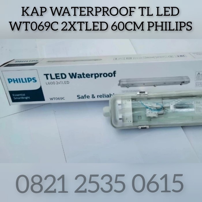 KAP WATERPROOF TL LED WT069C 2XTLED L600 PHILIPS (TANPA LAMPU)