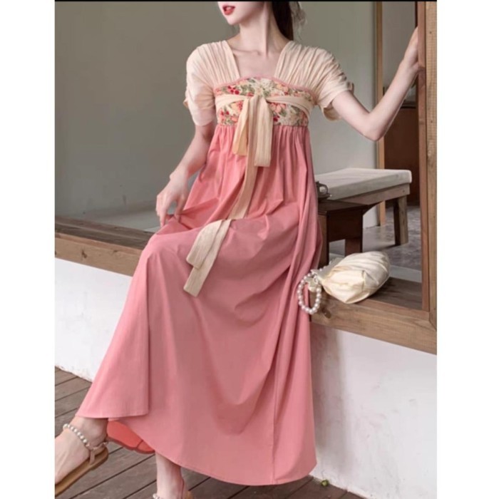 Sale Baju Terusan Wanita Hanfu Long Maxi Dress Pink Baju Chinese Tradisional Photoshoot Dlc311