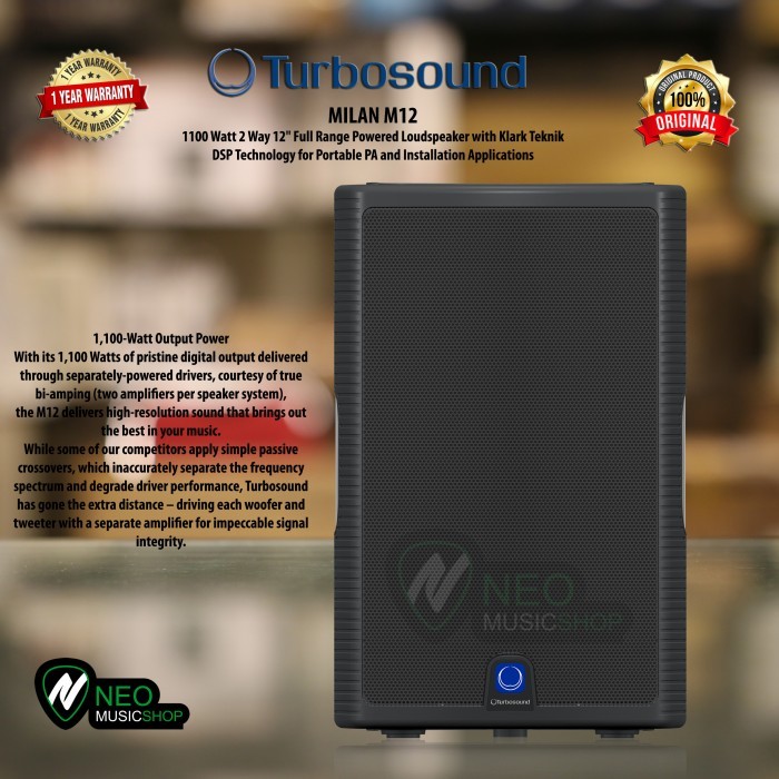 Turbosound Milan M12 1100 Watt 12" Full Range Powered Speaker