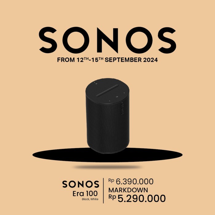 Sonos Era 100 Wireless Speaker Hifi System - Black