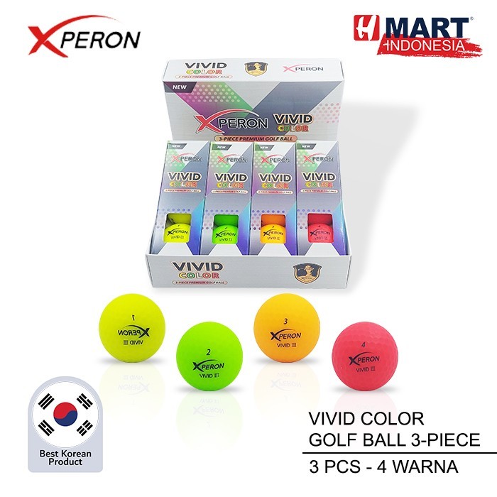 

Xperon Vivid Color 3-Piece Premium Golf Ball - Bola Golf 1 Box 12 Pcs