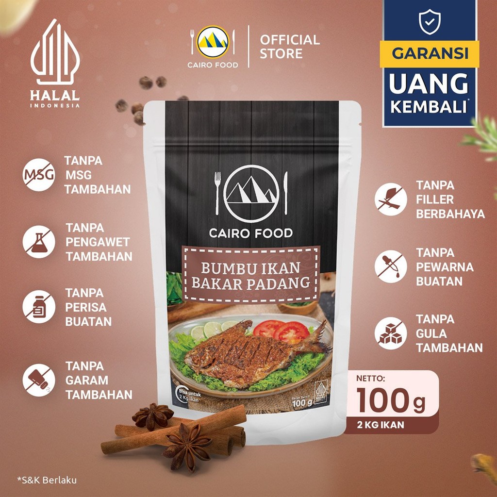 

Bumbu Ikan Bakar Padang Sehat – Tanpa MSG, 100% Rempah Murni | Cairo Food - 100 gram