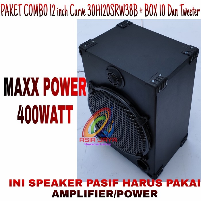 Paket Combo Speaker 12 Inch Woofer Curve 12 38B + Box 12+Siku + Cobra