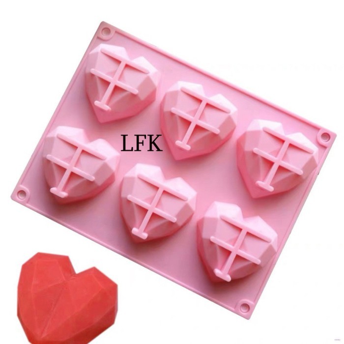 

TERMURAH LYS 3X2 3D HATI LOVE DIAMOND SILIKON CETAKAN FONDANT KUE COKLAT AGAR