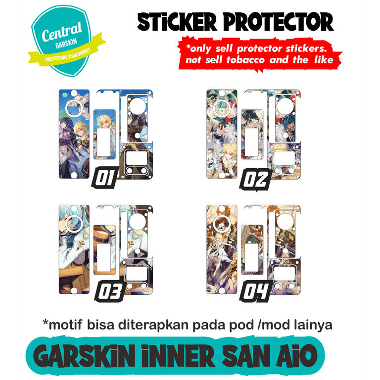 

Terlaris Inner San Aio Genshin 01 Garskin Stiker Custom Case Laminasi Tebal COD