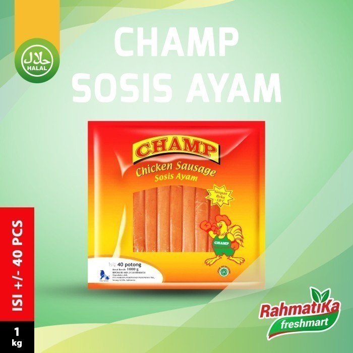 

Champ Chicken Sausage / Sosis Ayam 1 Kg Isi 40 pcs