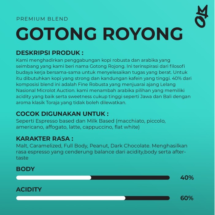 

House Blend Gotong Rojong 50Arabika 50Robusta Biji Kopi Asli