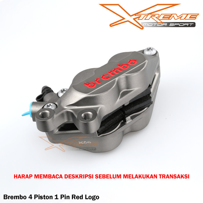Kaliper Kiri Brembo 4 Piston 1 Pin 4P1P Gray / Black Sebelah Kiri Original Brembo Italy